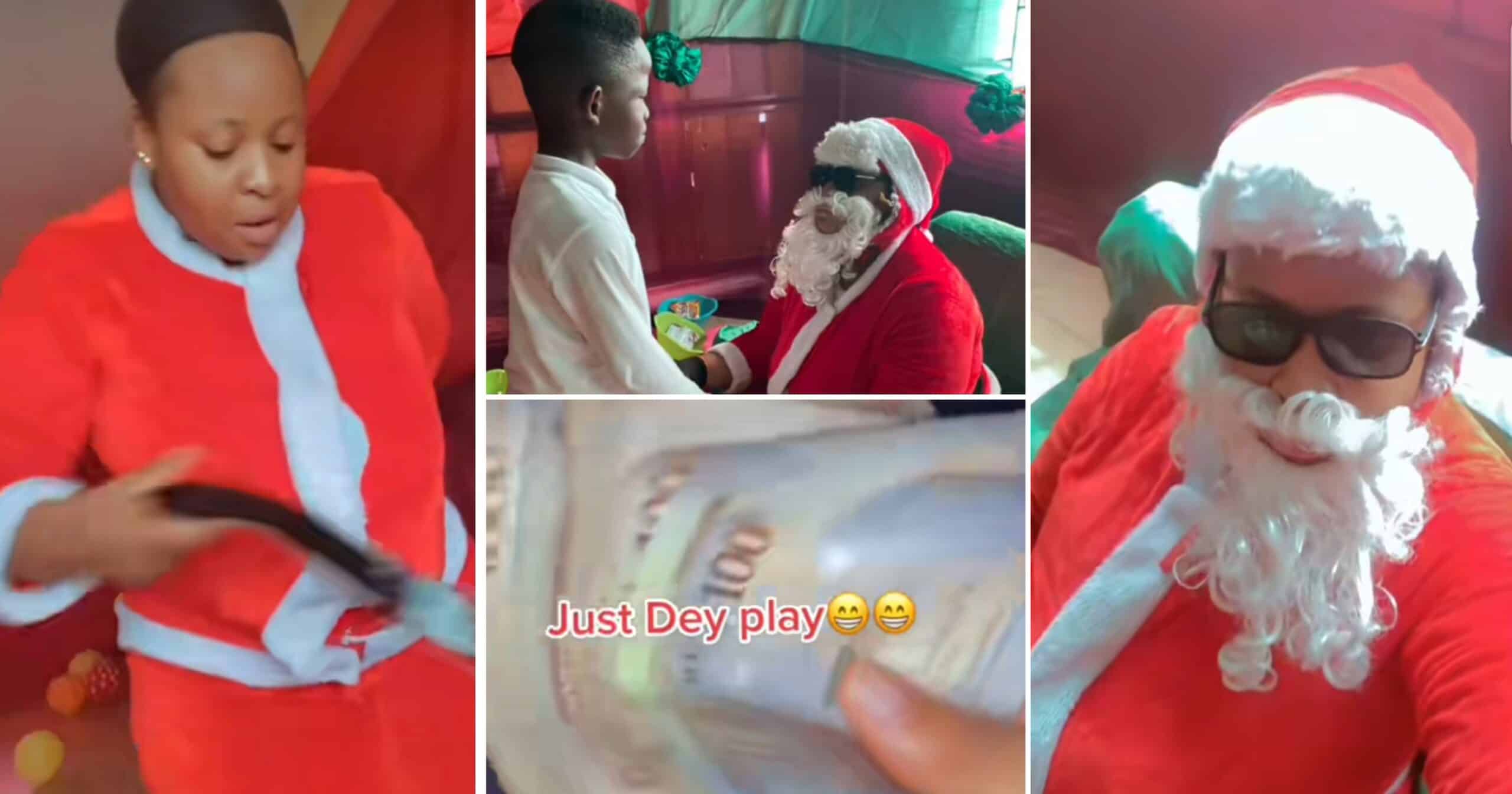 "Just dey play" - Nigerian 'mama Christmas' shows off cash she got