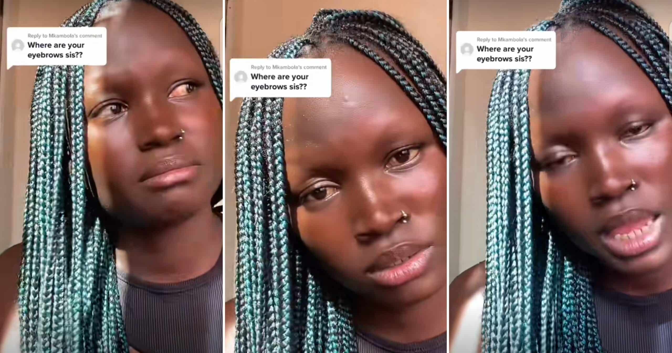 "It really hurts" - Lady narrates why her eyebrows stopped growing