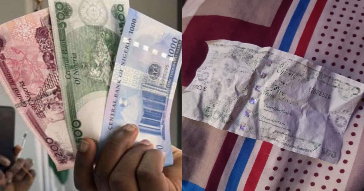 "If rain drenches you...." – Lady shares what became of new naira note after it was accidentally washed during laundry