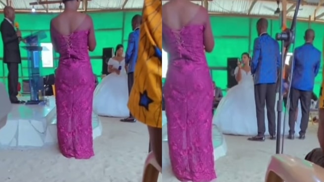 Drama as bride refuses to marry groom during church wedding (Video)