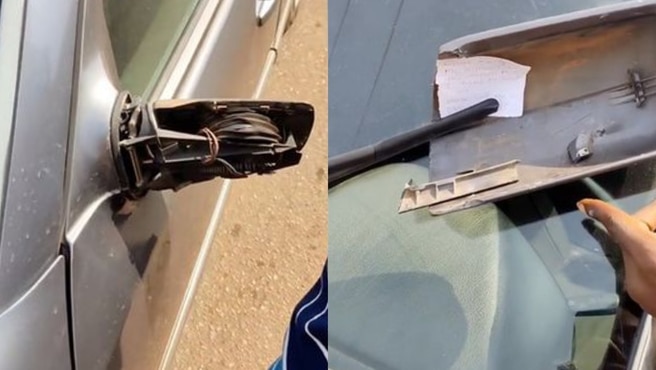 "I don't think I'm in Nigeria" – Man amazed after driver who broke his car side mirror left contact number (Video)