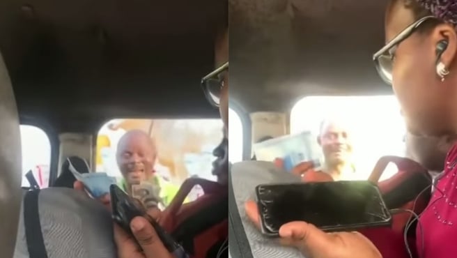 "I never know this one" – Bus conductor refuses collecting new naira note, insists passenger must come down (Video)