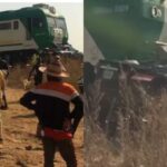 Lady feared dead as train rams into her car in Abuja (Video)