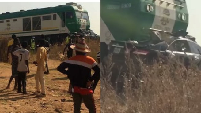 Lady feared dead as train rams into her car in Abuja (Video)