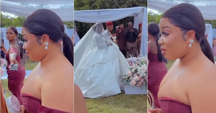 Moment bridesmaid burst into tears as bride walked down the aisle