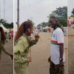 Pretty corps member dances for soldier at orientation camp (Video)