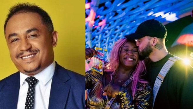 "This kind of love dey attract English breakfast" – Daddy Freeze expresses amazement over Cuppy's 25 days engagement (Video)