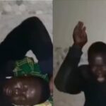 Security man cries for help after being caught by boss while sleeping on duty (Video)
