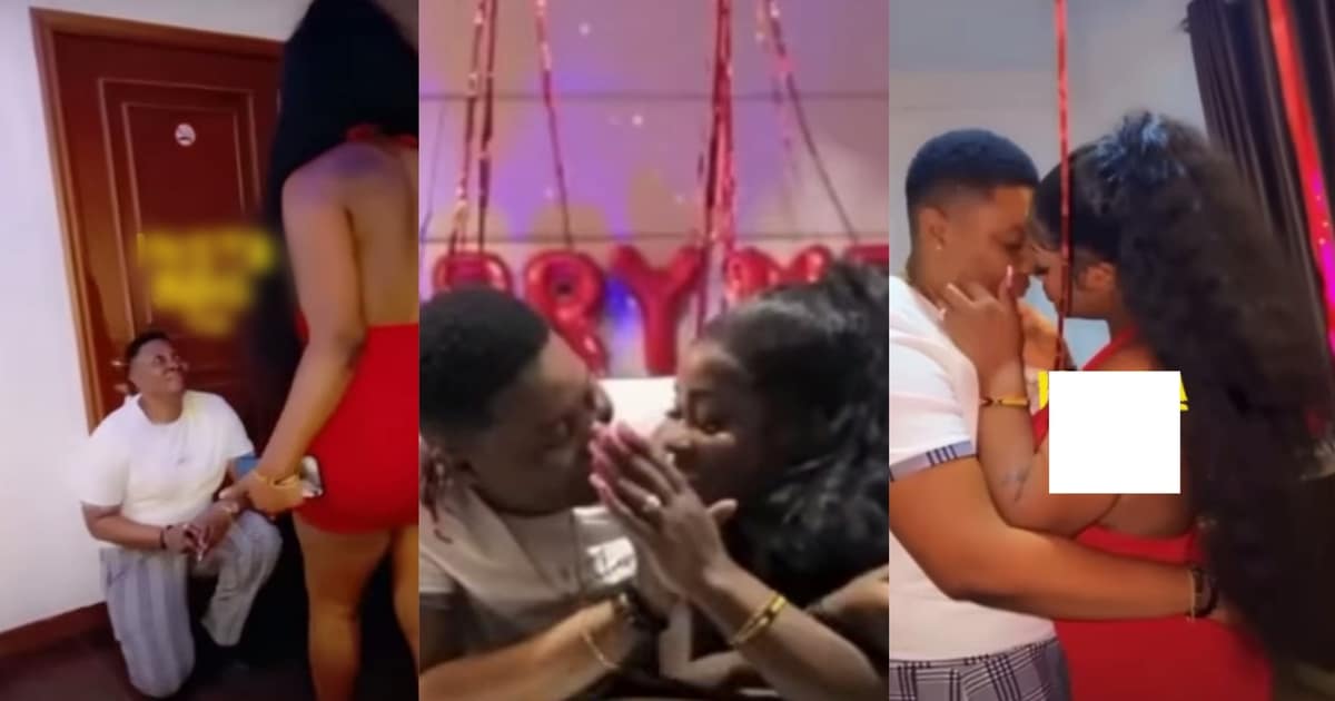 Romantic moment lady proposes to her female lover in Lagos (Video)