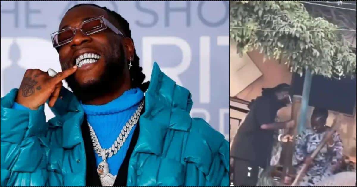 Reactions trail video of Burna Boy pounding yam on the street