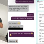 Man shocked as lady slams questionnaire on him to fill out before agreeing to date (Video)