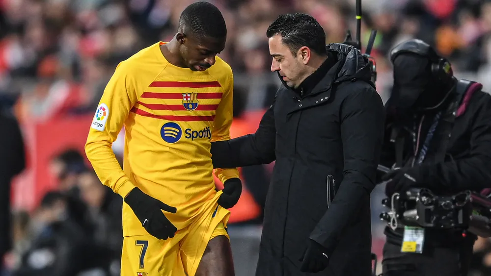 Ousmane Dembele suffers an injury during Barca's match with Girona