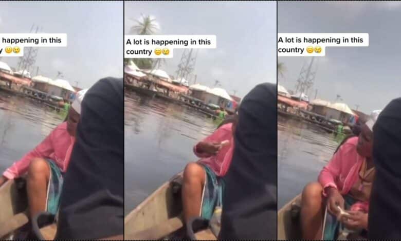 "This is sad" — Woman eating bread with water from river stirs reactions (Video)