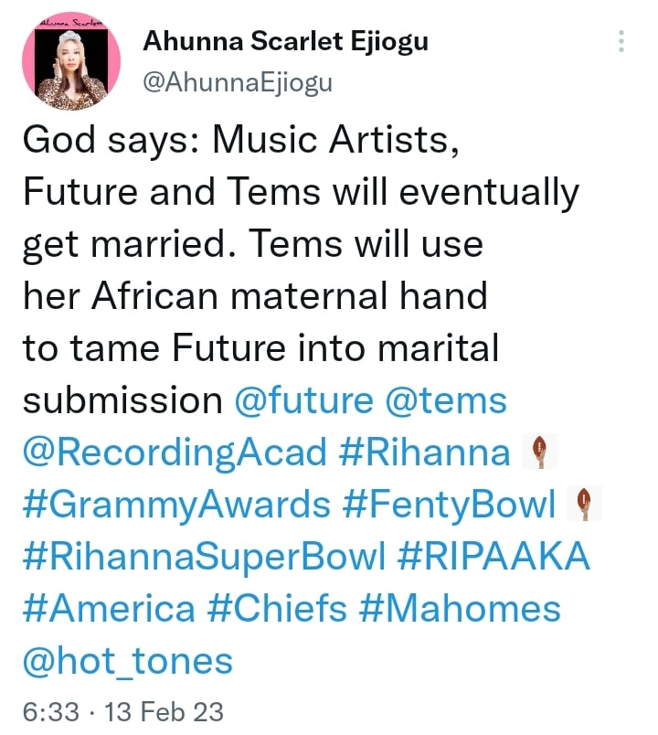 Tems Future Marriage prediction
