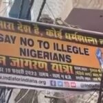 Lady laments over Say No To Illegal Nigerians banner in India (Video)