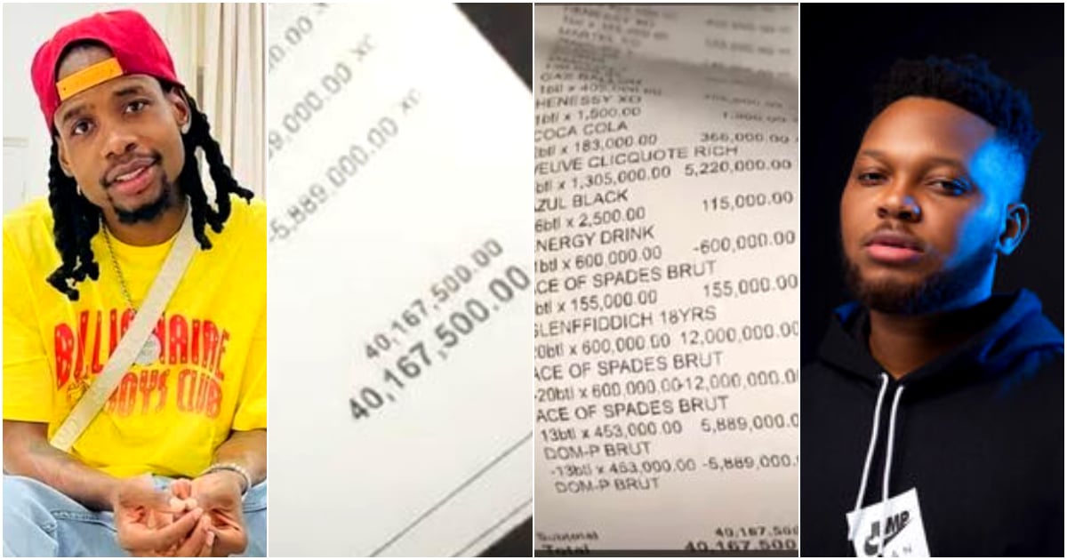 Fans drag White Lion and Yhemo Lee for spending N40M on drinks in one night