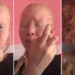 Albino lady surprises many with stunning make-up transformation