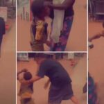 "Begging kill una" - Woman rushes to save her child as Benin man attempts to take her home for begging and following him around (Video)