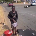 "Nigeria is hard" - Man exposes pure water hawkers intentionally damaging their goods to get money from passers-by (Video)