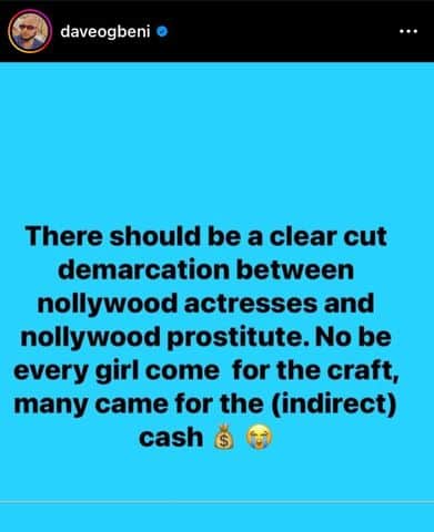Not all actresses came to act, some came for prostitution — Dave Ogbeni