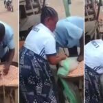 "Pablo see your mama" - Beans seller blows hot as elderly woman attempts to cheat him (Video)