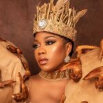 Toyin Lawani strikes pose in 'fried chicken' inspired outfit