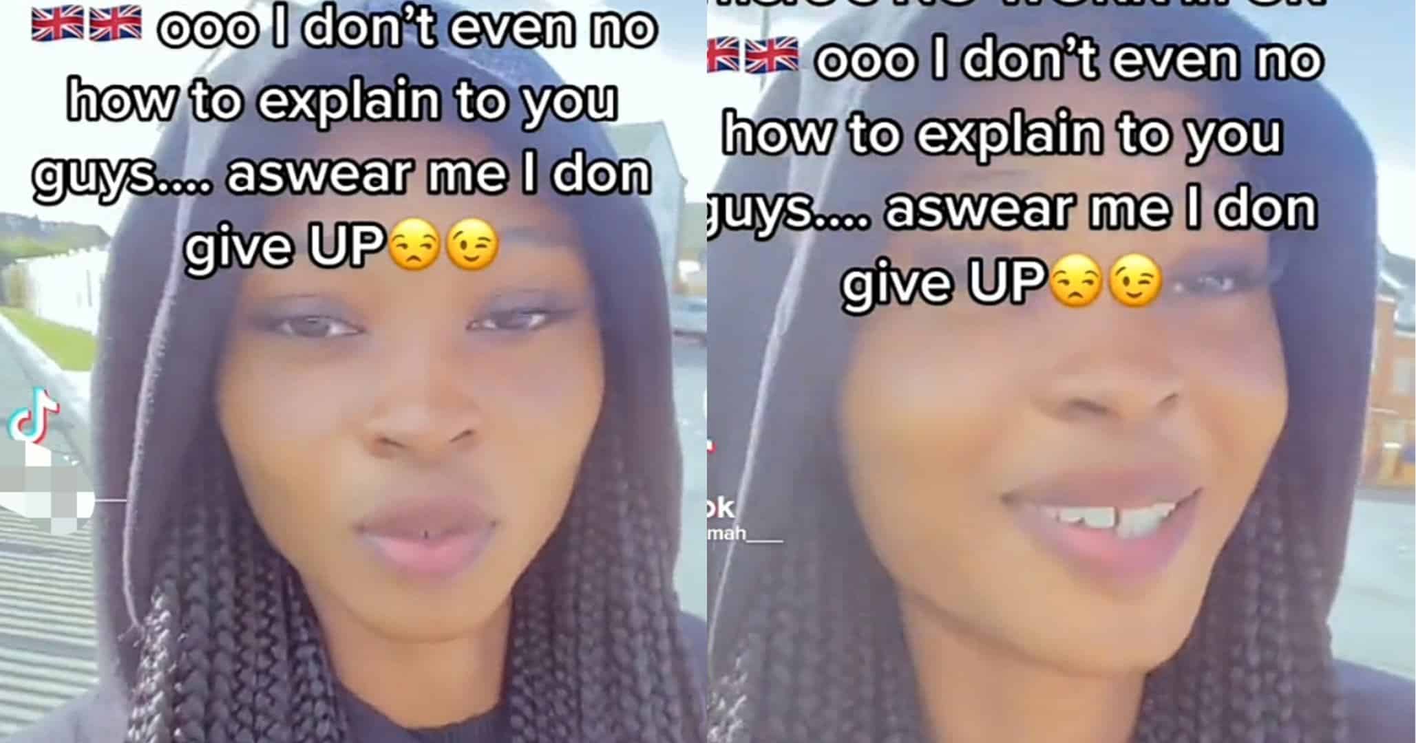 "There's no work in UK" – Lady expresses regret after relocating for greener pastures (Video)