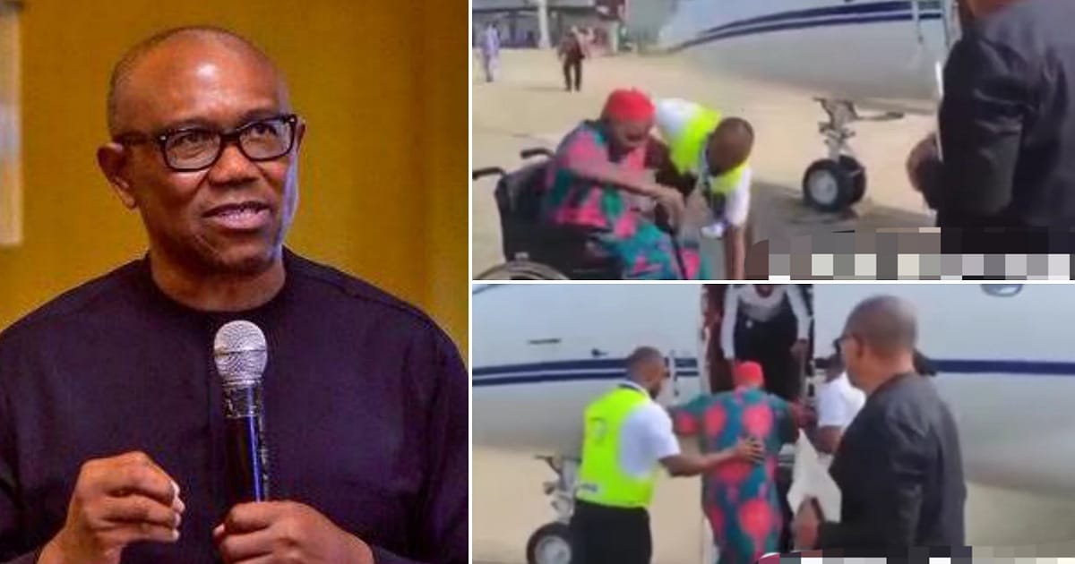Peter Obi arranges private jet for stranded elderly man (Video)