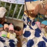 Triplets mother arrested over refusal to quit begging after receiving over a million naira aid (Video)