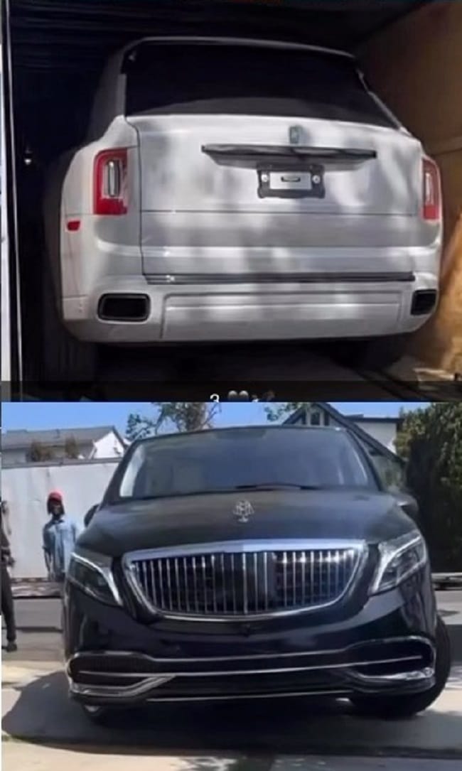 Wizkid takes delivery of two cars, Rolls Royce Cullinan, Maybach Bus