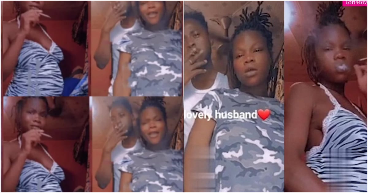 Heavily pregnant woman smoking weed with her man goes viral