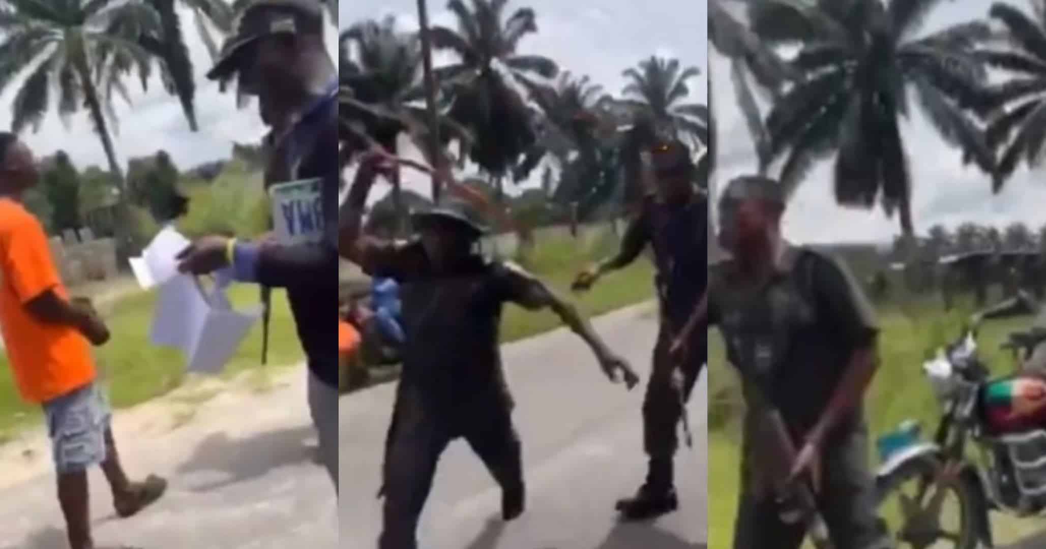 Policemen brutalize young man, threaten to end his life over N100 bribe (Video)