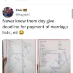 “Them dey sell the girl?” – Man shares photos of bride price list in-laws gave him with deadline