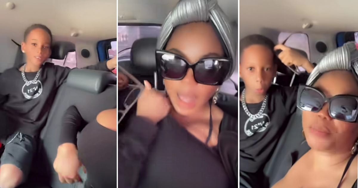 Toyin Lawani's son criticizes her over indecent dressing (Video)