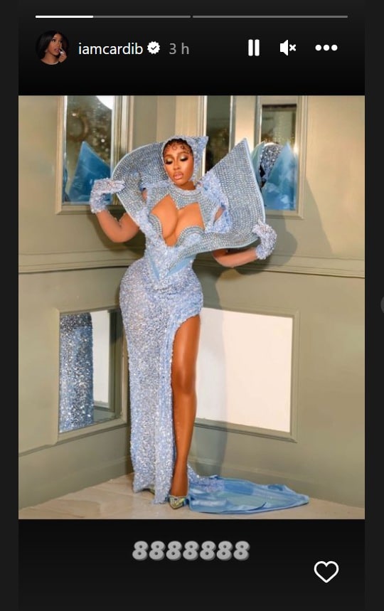 Cardi B reacts to photo of Mercy Eke's outfit to the AMVCA
