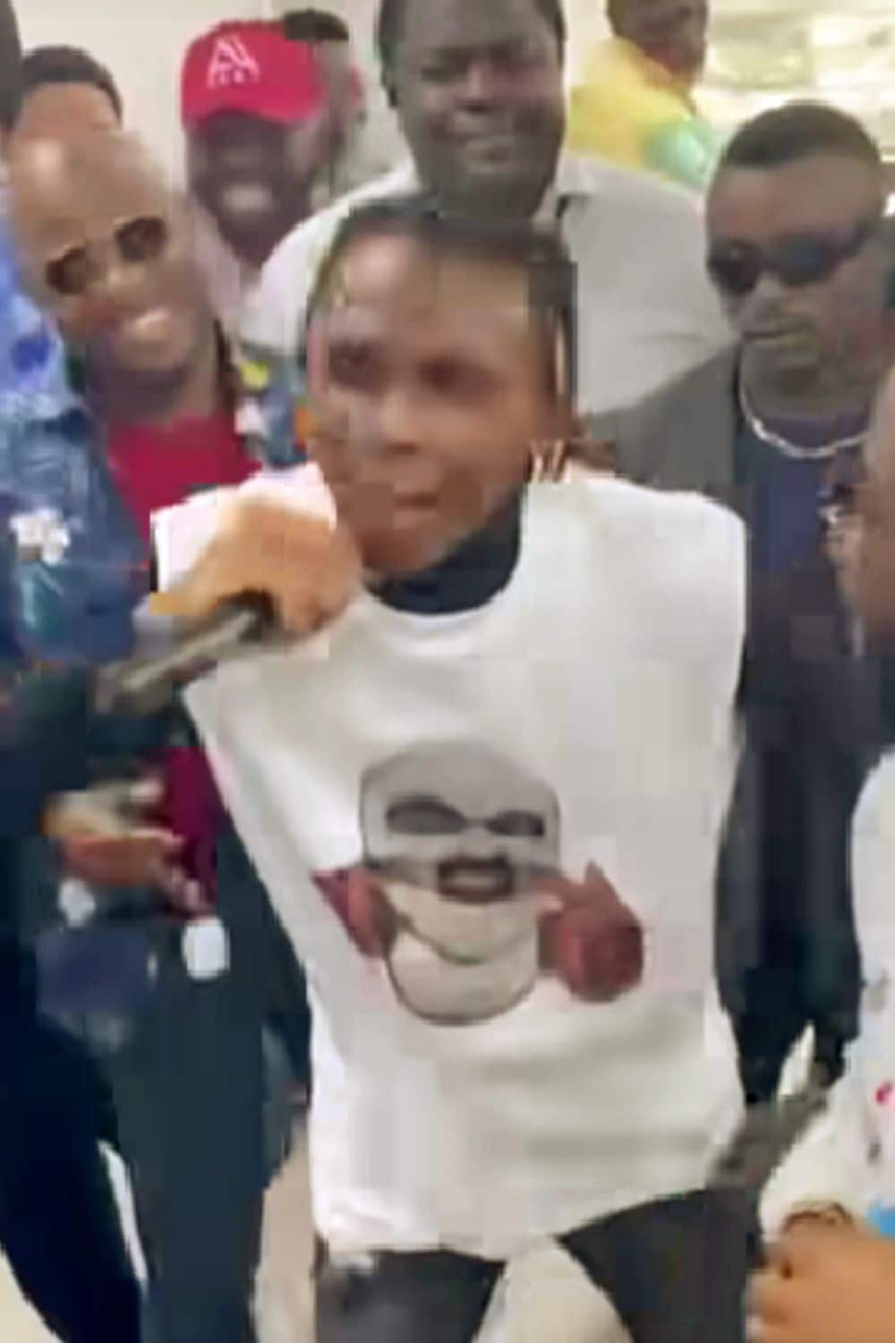 Up and coming singer impresses Davido with song at business event (Video)