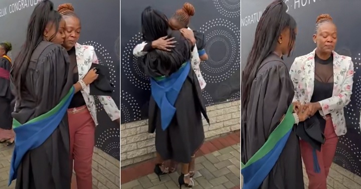 "Tears as mum and daughter get emotional on graduation day