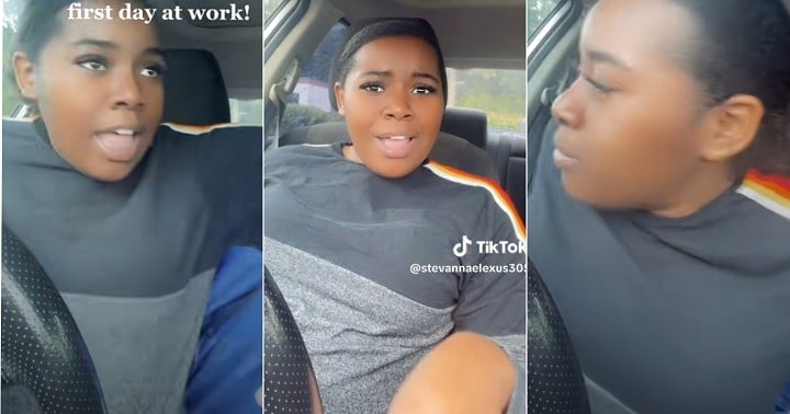 Lady cries out as she gets fired on her first day at work at an airport
