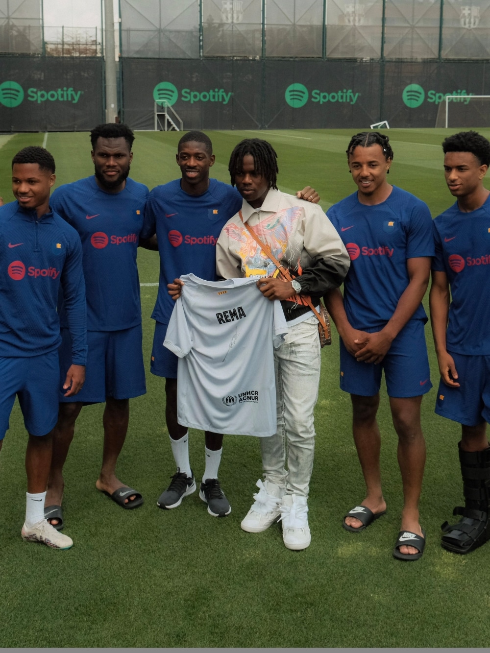 Rema enthralls FC barcelona stars with his mesmerizing performance in spain.