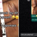 Drama ensues as lady pranks boyfriend with pregnancy