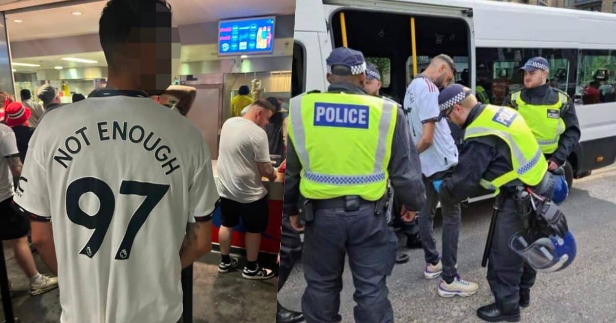 Manchester United fan arrested for wearing highly offensive shirt