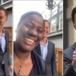 Lady causes stir as she walks Minister of Netherlands (Video)