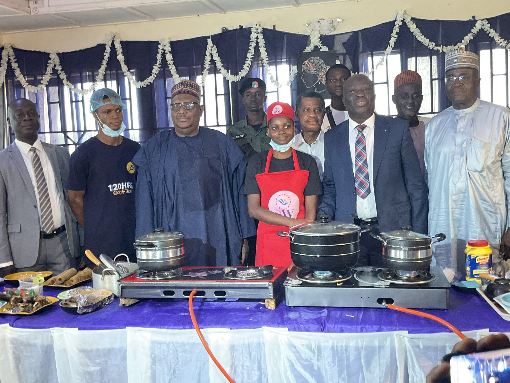 Chef Dammy's culinary marathon draws praise as FUOYE VC and dignitaries visit, approaching 120-hour mark