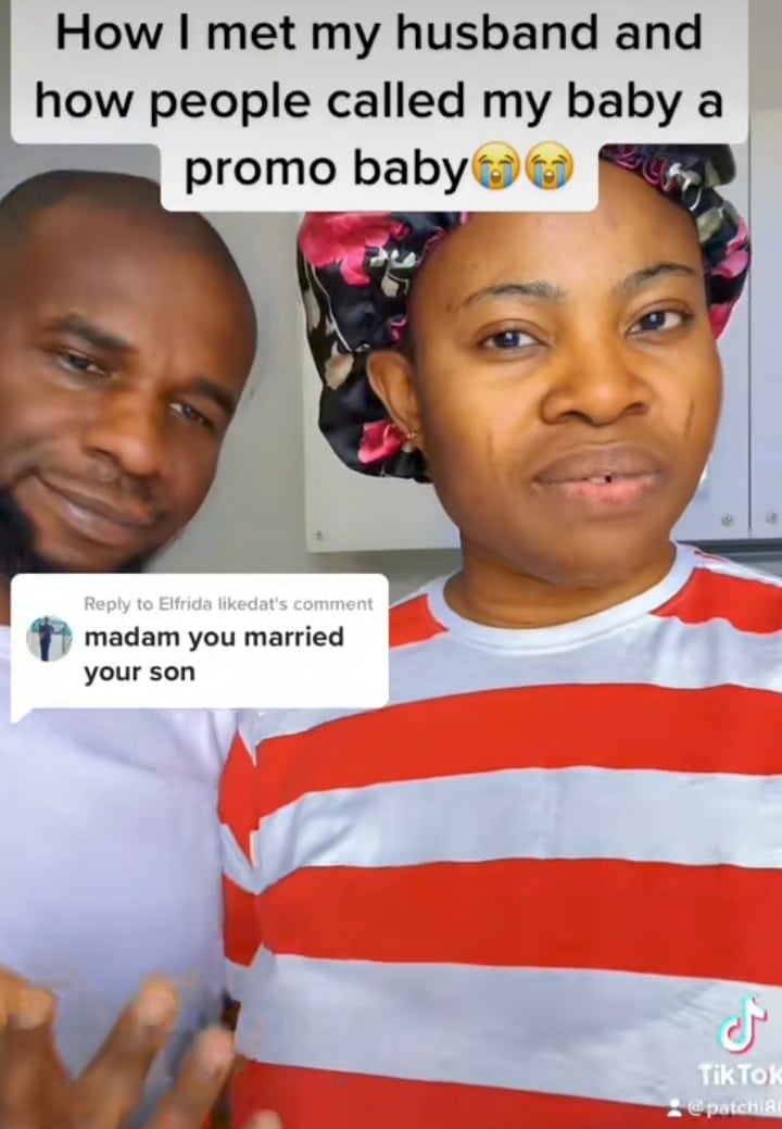 Abroad-based Nigerian lady gets pregnant for Nigerian man to save him from deportation. Photo Credit: @patchi. Source: TikTok