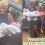 Young lady celebrates as she welcomes second set of twins