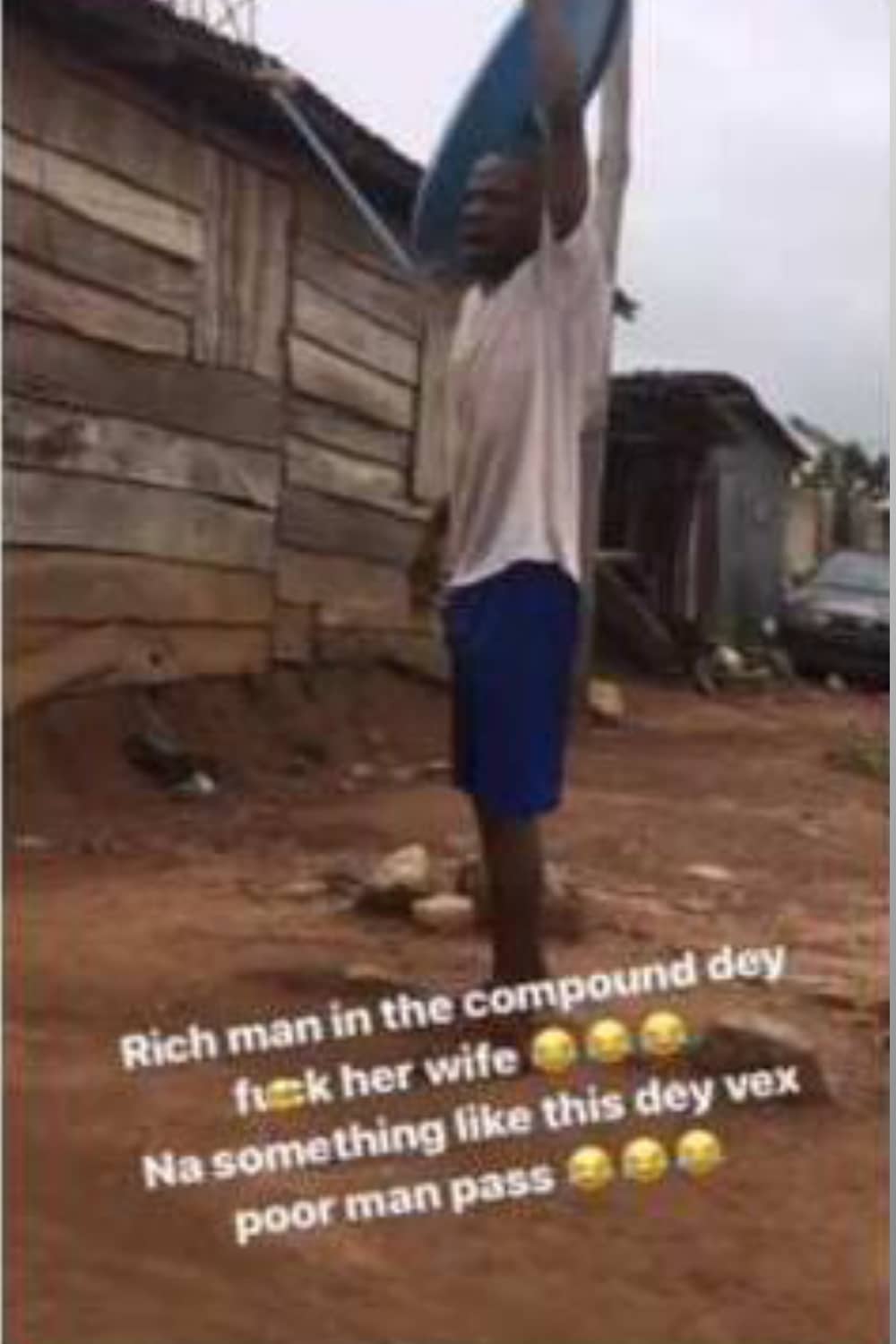 Nigerian man's blood boils as he finds out rich neighbor sleeps with his wife (Video)