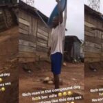 “I won kill pesin today” – Nigerian man loses cool as he finds out rich neighbor sleeps with his wife (Video)