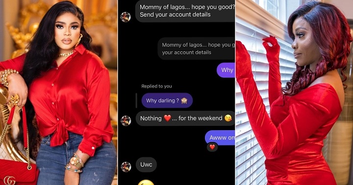 Bobrisky leaks chat with lady who slid into his DM