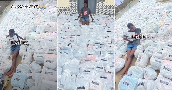 Businesswoman sheds tears of joy as she shows off huge orders