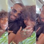"I don laugh tire" - Hilda Baci bumps into Okon Lagos inside plane
